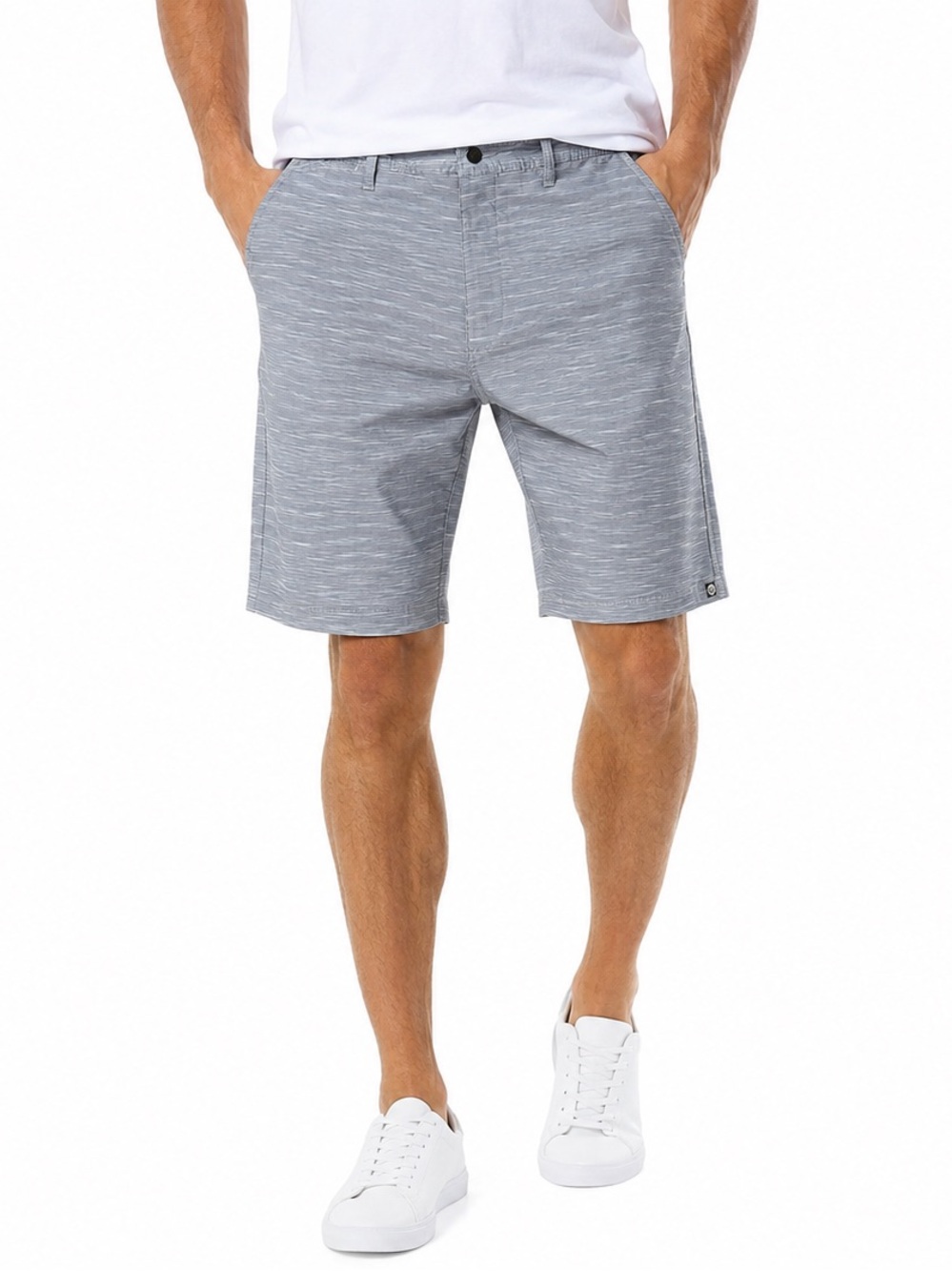 Free Planet Men's Gray Striped Hybrid Shorts Size 36